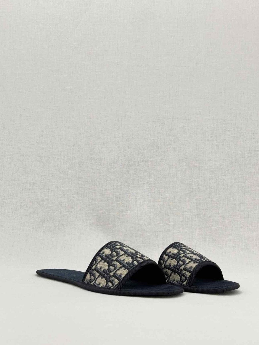 CHRISTIAN DIOR Navy Blue Size EU 38.5 Slides