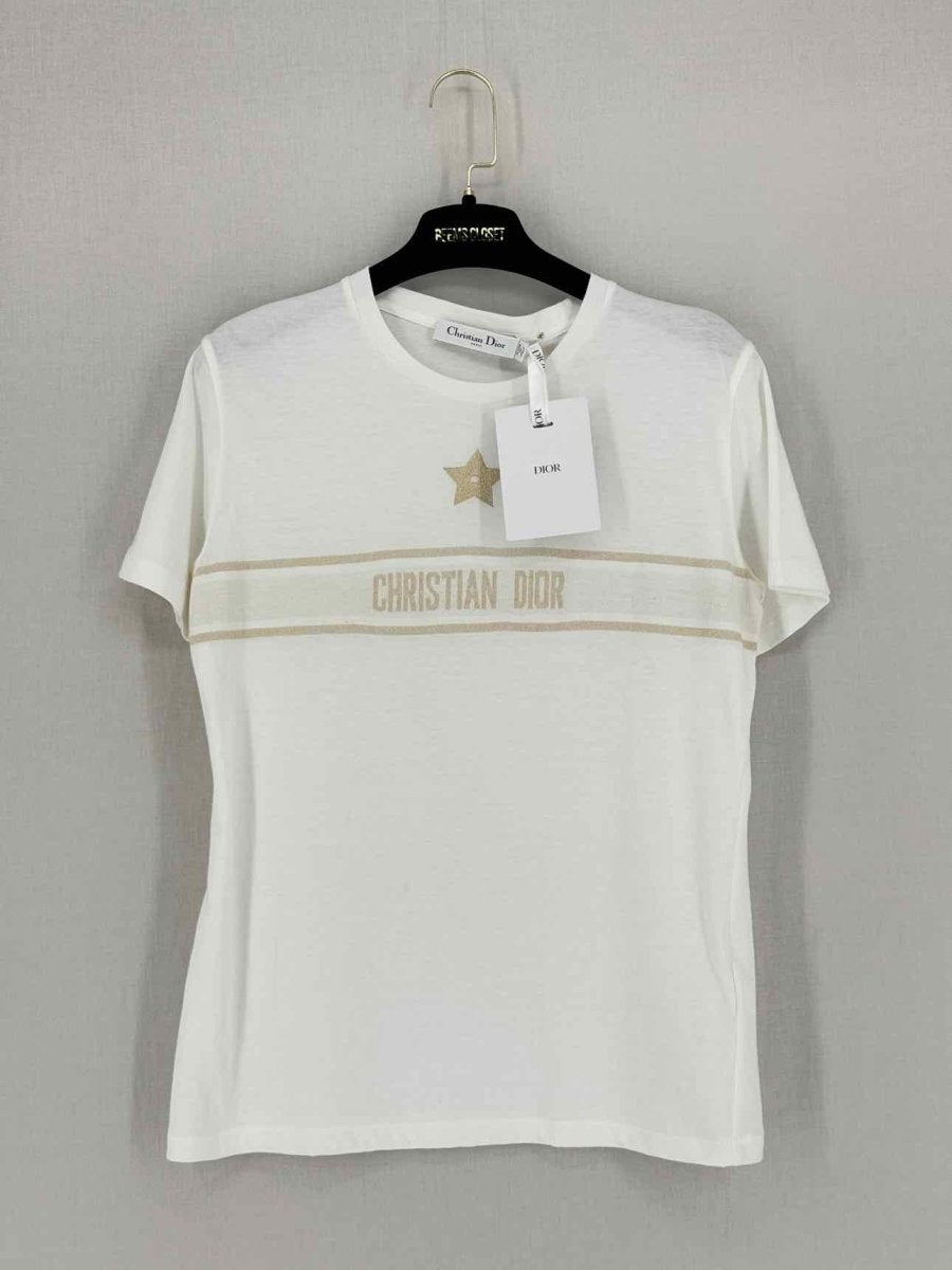 CHRISTIAN DIOR White Logo Size Small T-shirt