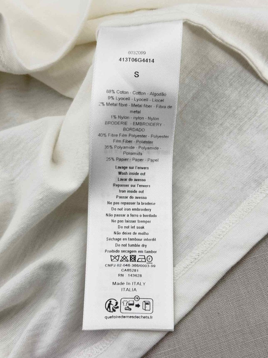 CHRISTIAN DIOR White Logo Size Small T-shirt