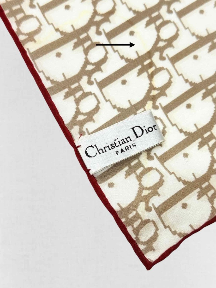 DIOR Beige & Red Oblique Scarf