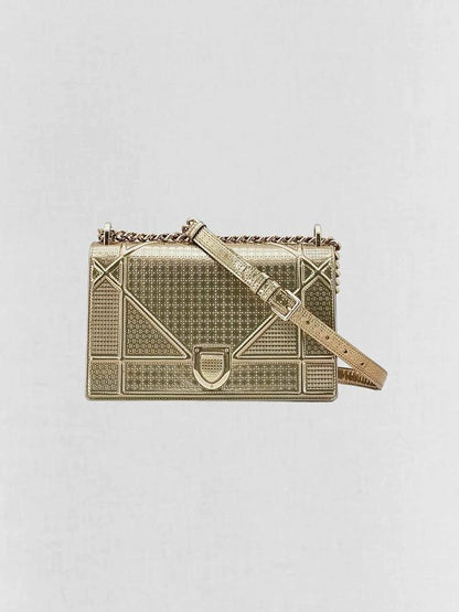 DIOR Diorama Gold Micro Cannage Crossbody