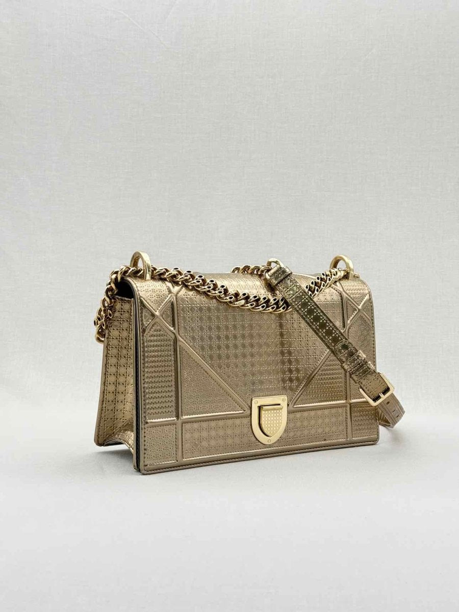 DIOR Diorama Gold Micro Cannage Crossbody