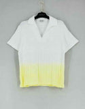 DIOR White & Yellow Ombre Size 13A Shirt