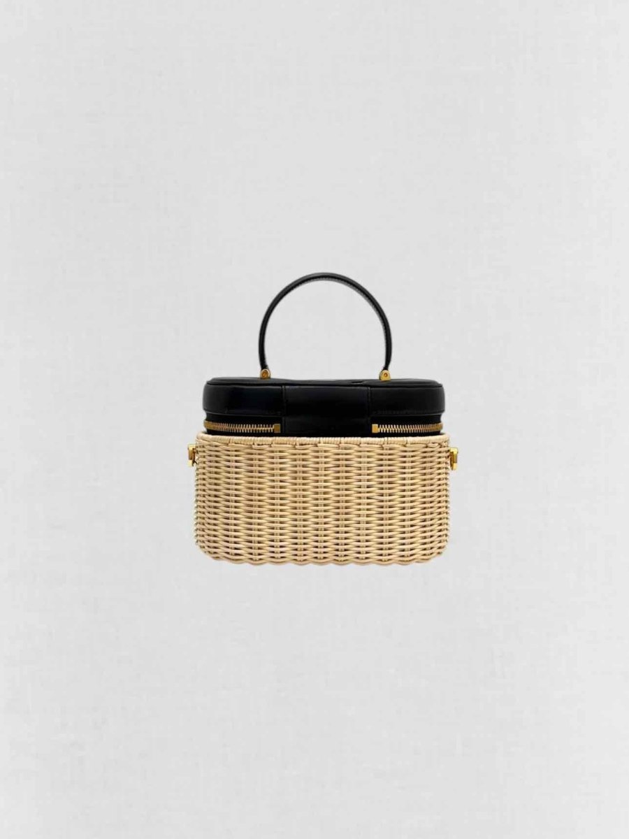 DIOR Wicker CD Black & Beige Top Handle