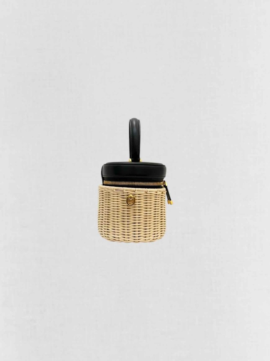 DIOR Wicker CD Black & Beige Top Handle