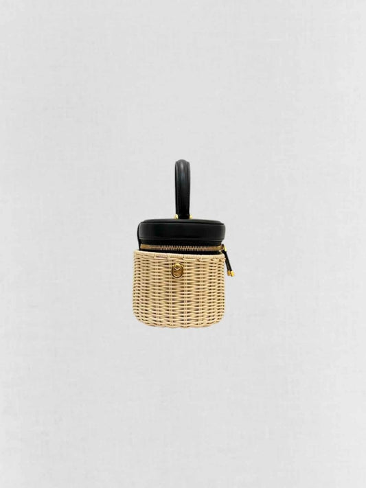 DIOR Wicker CD Black & Beige Top Handle