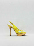 DIOR Yellow Snakeskin Size EU 38.5 Slingbacks