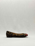 FENDI Beige Multicolor Leopard Size EU 39 Ballet Flats