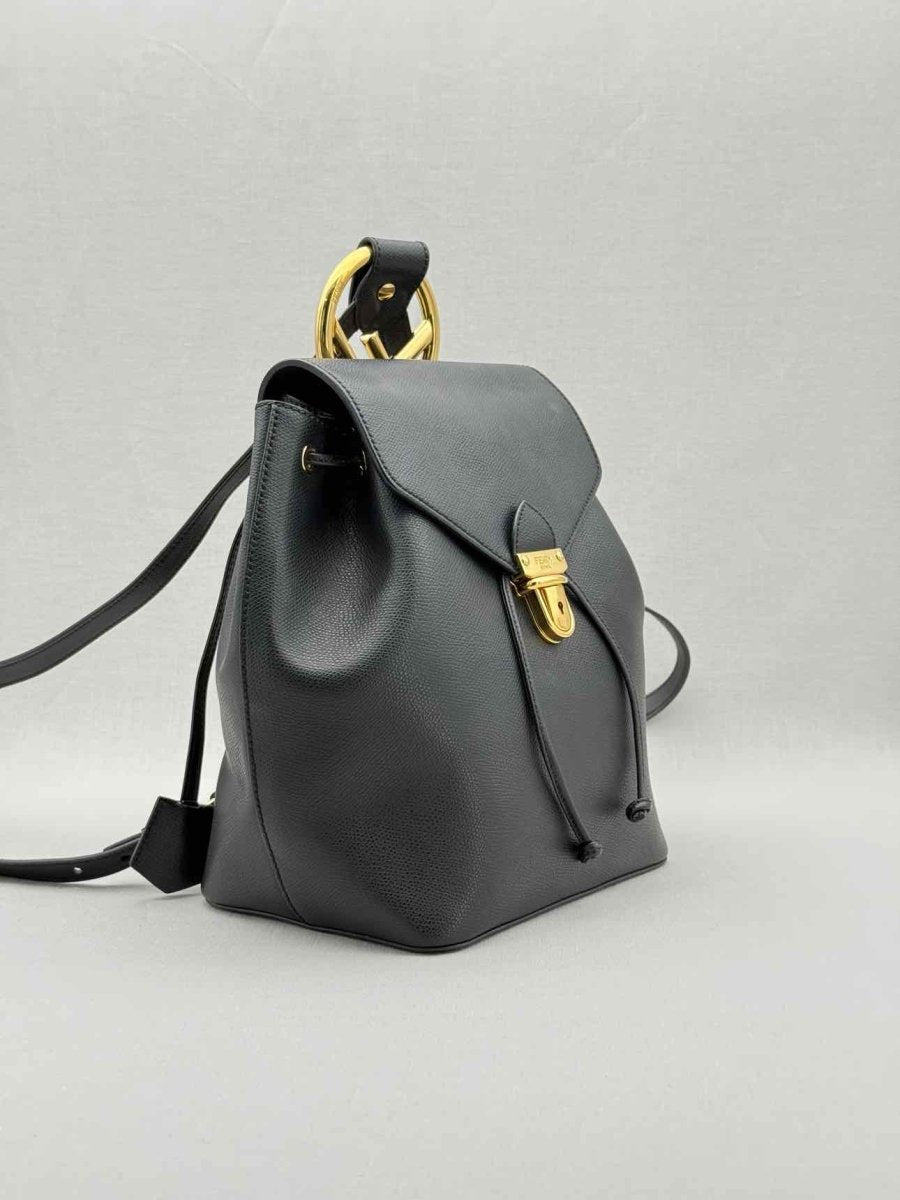 FENDI Black Drawstring Backpack
