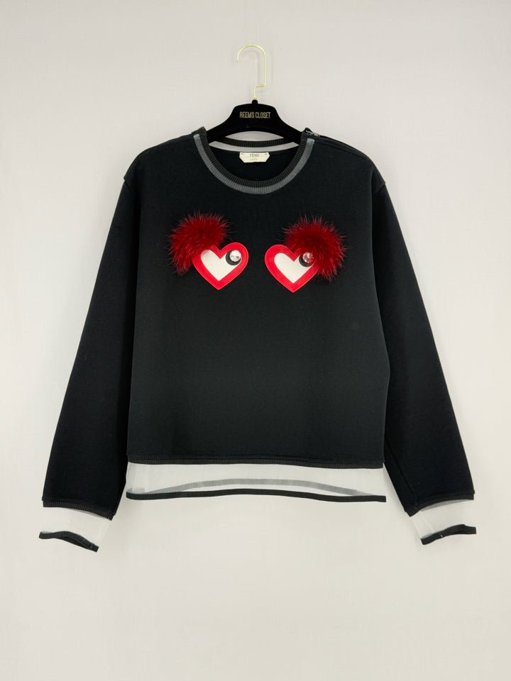 FENDI Bug Eye Black Multicolor Size US 8 Sweatshirt