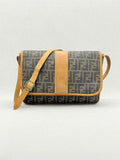 FENDI Flap Bronze & Black Zucca Shoulder Bag