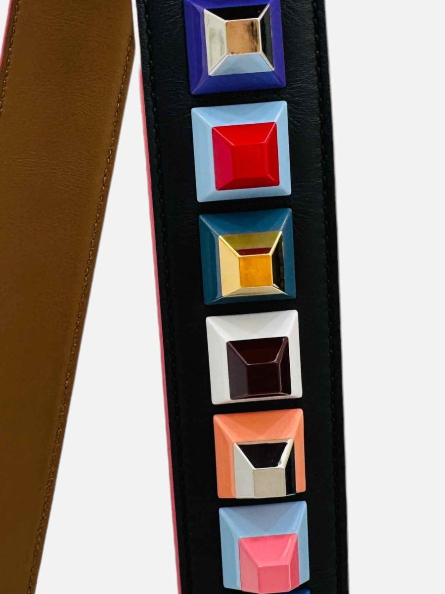 FENDI Rainbow Black Multicolor Bag Strap
