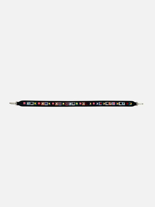 FENDI Rainbow Black Multicolor Bag Strap