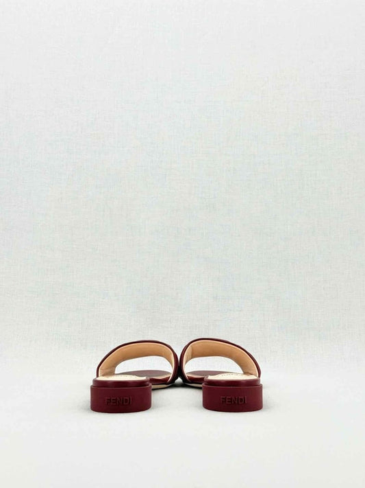 FENDI Red Logo Embossed Size EU 38 Mules