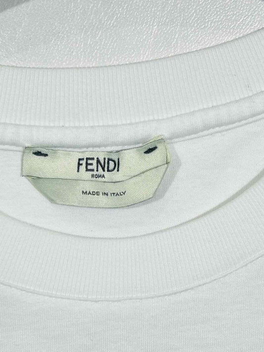 FENDI White Logo Size Medium T-shirt