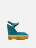 GUCCI Ankle Strap Blue GG Size EU 36 Wedges