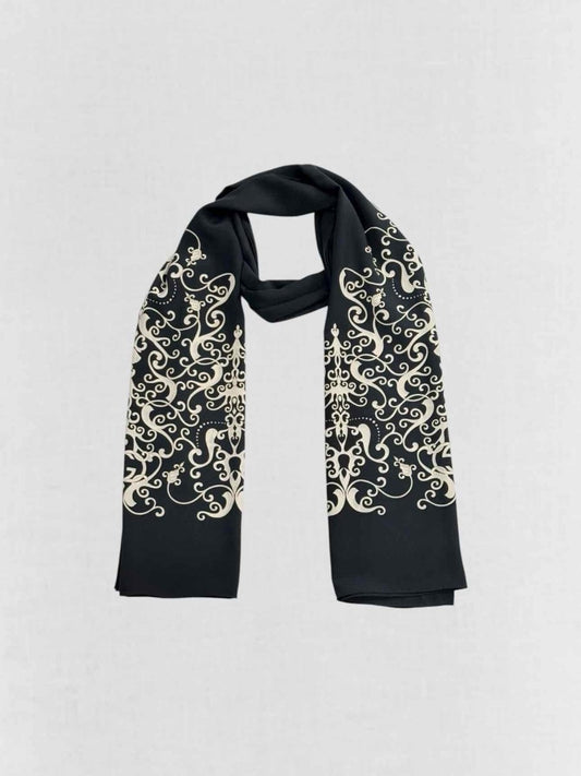 GUCCI Black Multicolor Printed Scarf