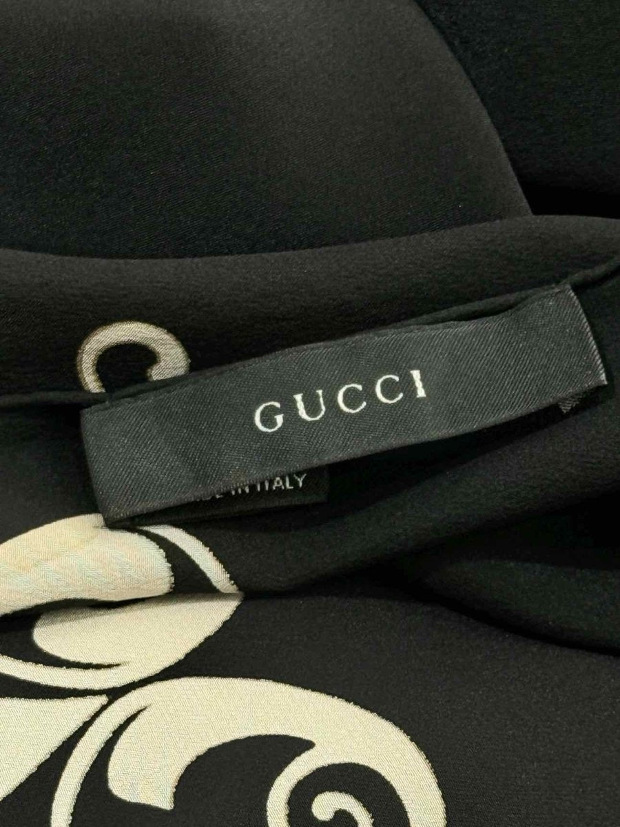 GUCCI Black Multicolor Printed Scarf