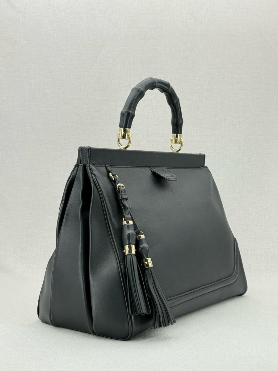 GUCCI Bold Bamboo Black Top Handle