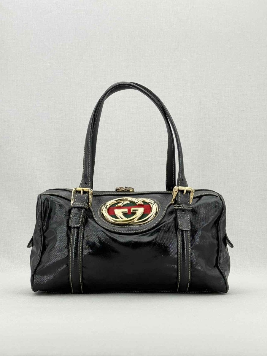 GUCCI Britt Boston Black Shoulder Bag