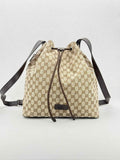 GUCCI Drawstring Brown GG Backpack