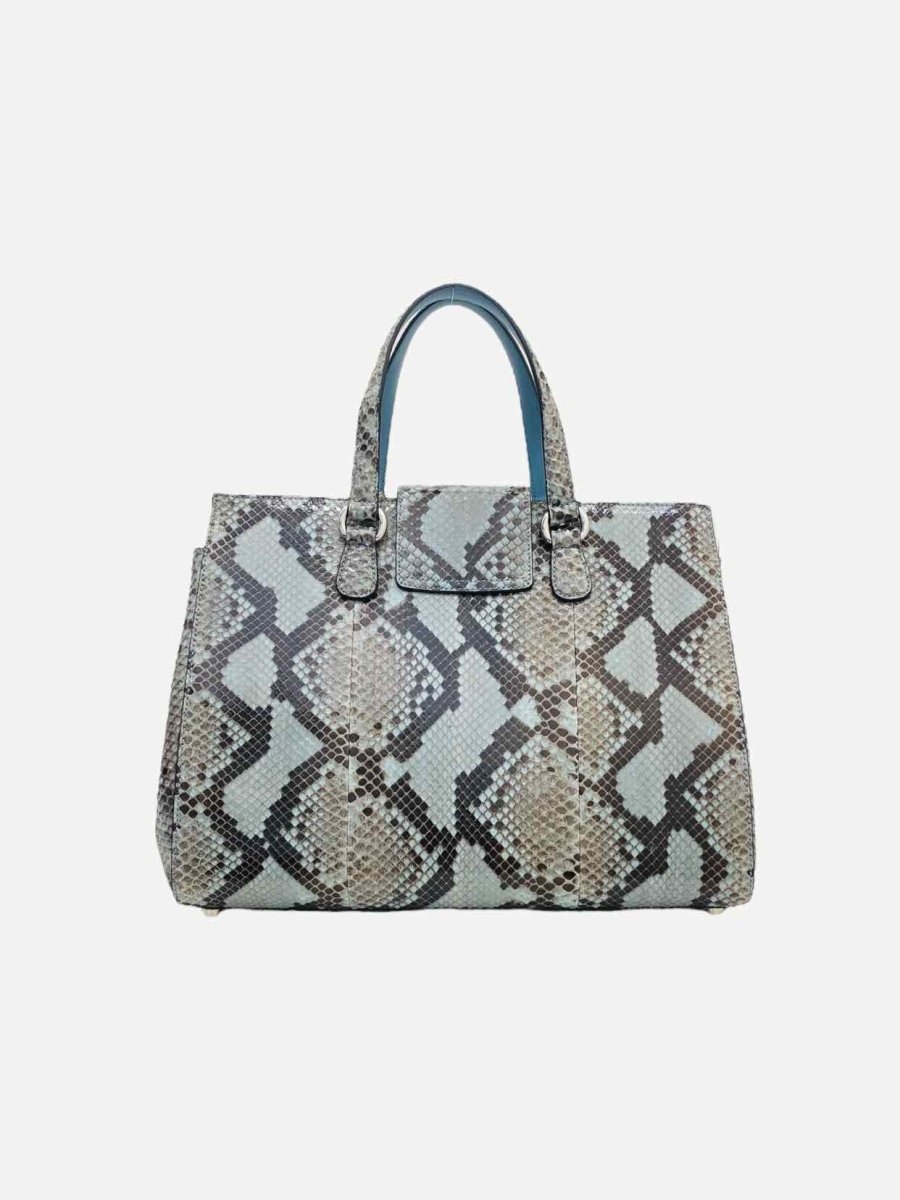 GUCCI Lady Lock Blue & Brown Top Handle