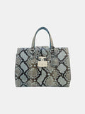 GUCCI Lady Lock Blue & Brown Top Handle