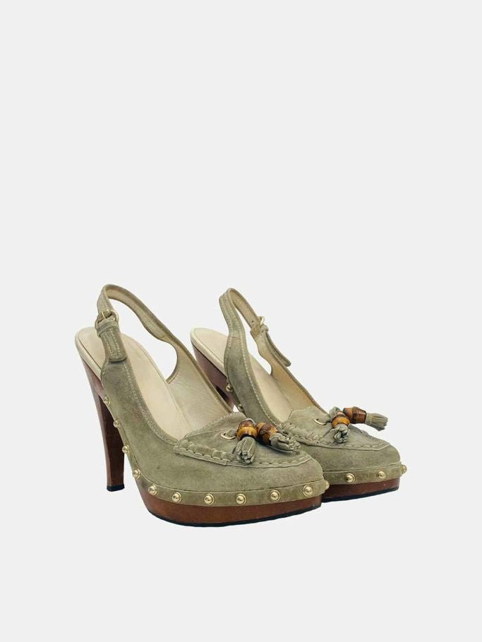GUCCI Loafer Clog Grey Size EU 39 Slingbacks