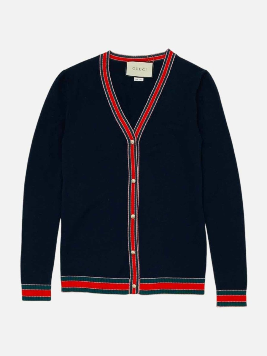 GUCCI Navy Blue Size XSmall Cardigan