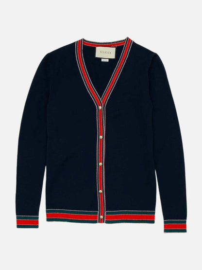 GUCCI Navy Blue Size XSmall Cardigan