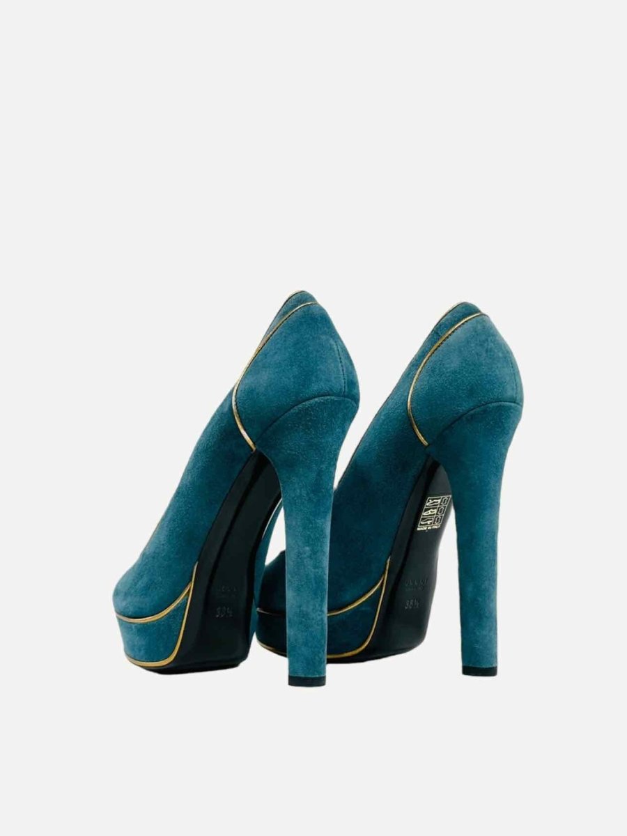 GUCCI Open Toe Teal Blue Size EU 38.5 Pumps