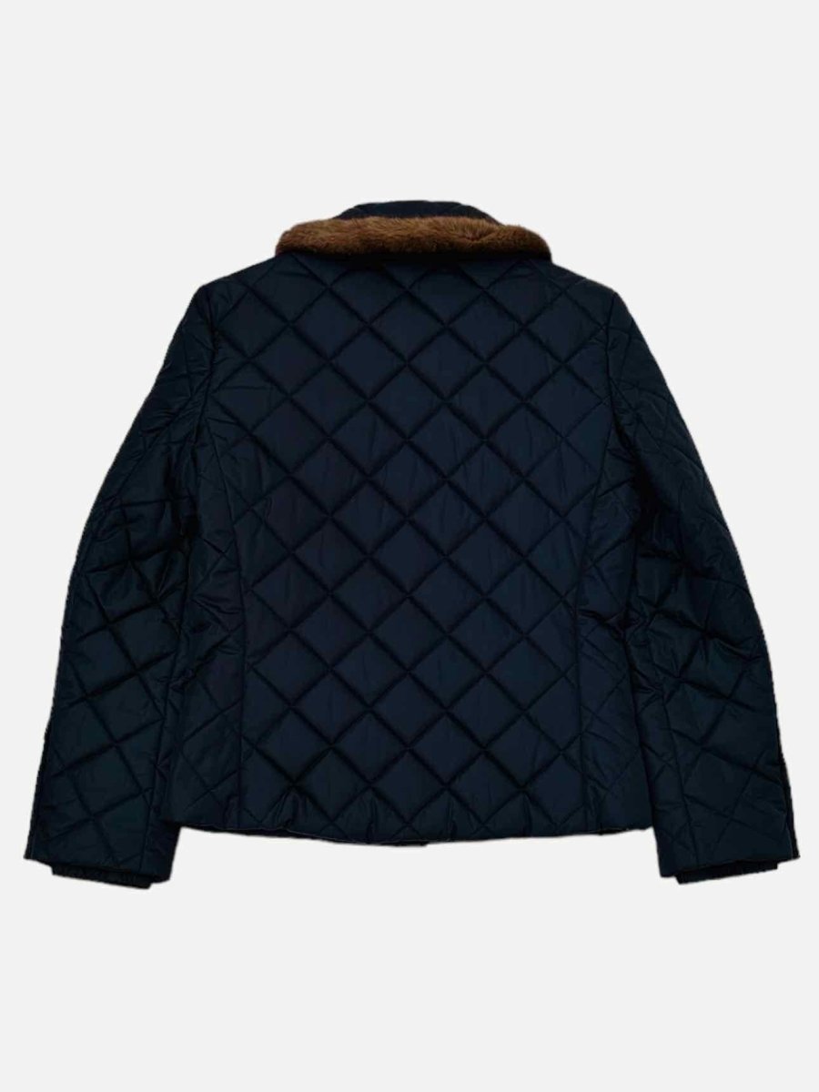 GUCCI Quilted Navy Blue Size US 4 Jacket