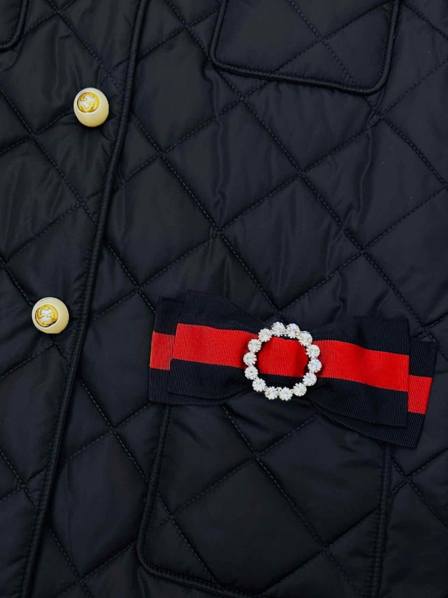 GUCCI Quilted Navy Blue Size US 4 Jacket