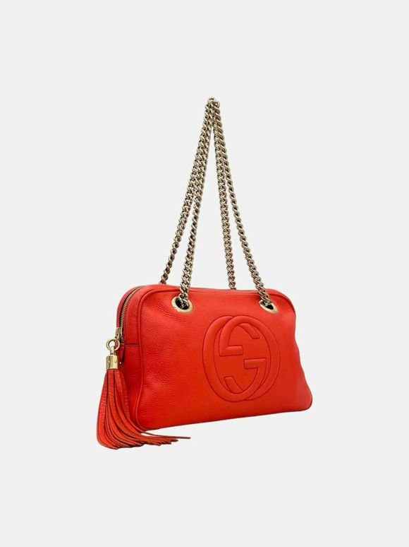GUCCI Soho Chain Zip Red Shoulder Bag