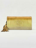 GUCCI Soho Disco Metallic Gold Clutch