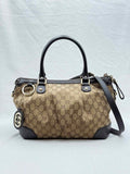 GUCCI Sukey Brown & Beige Tote Bag