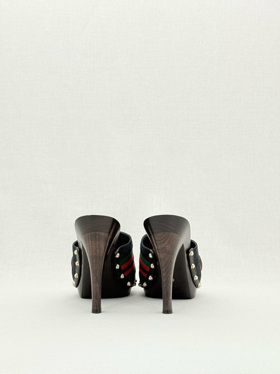 GUCCI Web Horsebit Black Size EU 40 Mules