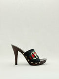 GUCCI Web Horsebit Black Size EU 40 Mules
