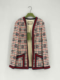 GUCCI White & Blue Checked Size US 8 Jacket
