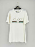 GUCCI White Logo Print Size Small Top