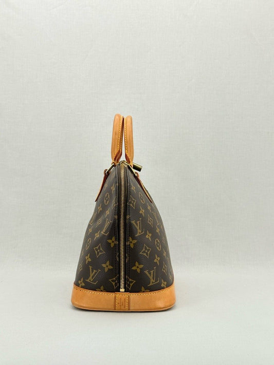 LOUIS VUITTON Alma Brown & Beige Monogram Top Handle