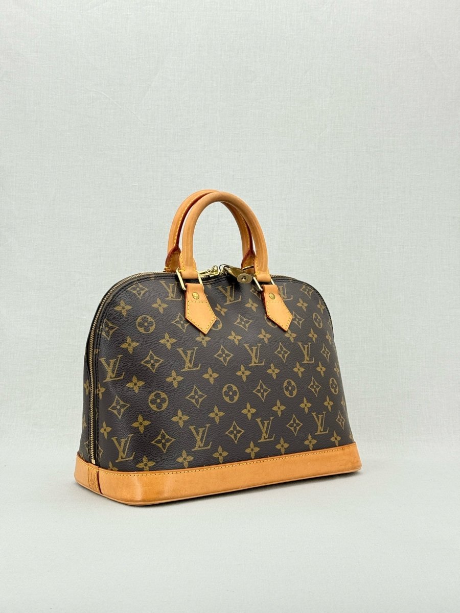 LOUIS VUITTON Alma Brown & Beige Monogram Top Handle