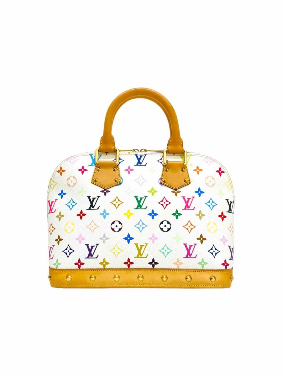 LOUIS VUITTON Alma White/Tan/Multicolor Top Handle