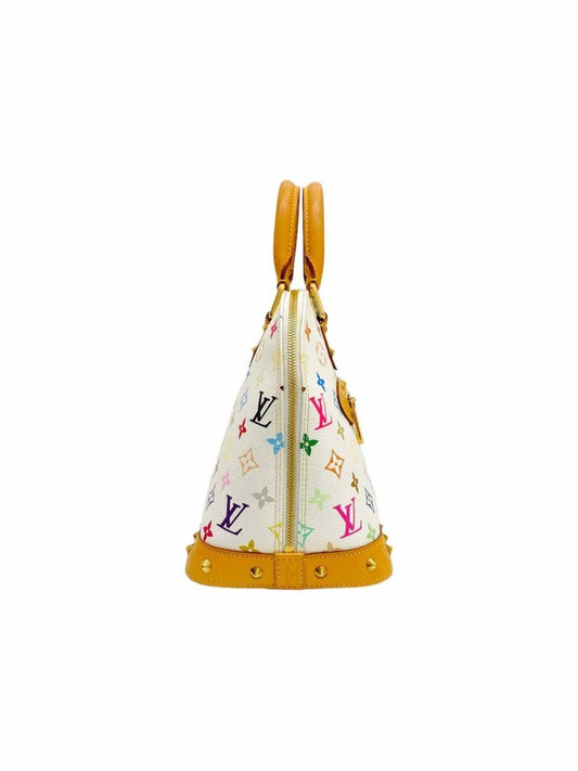 LOUIS VUITTON Alma White/Tan/Multicolor Top Handle