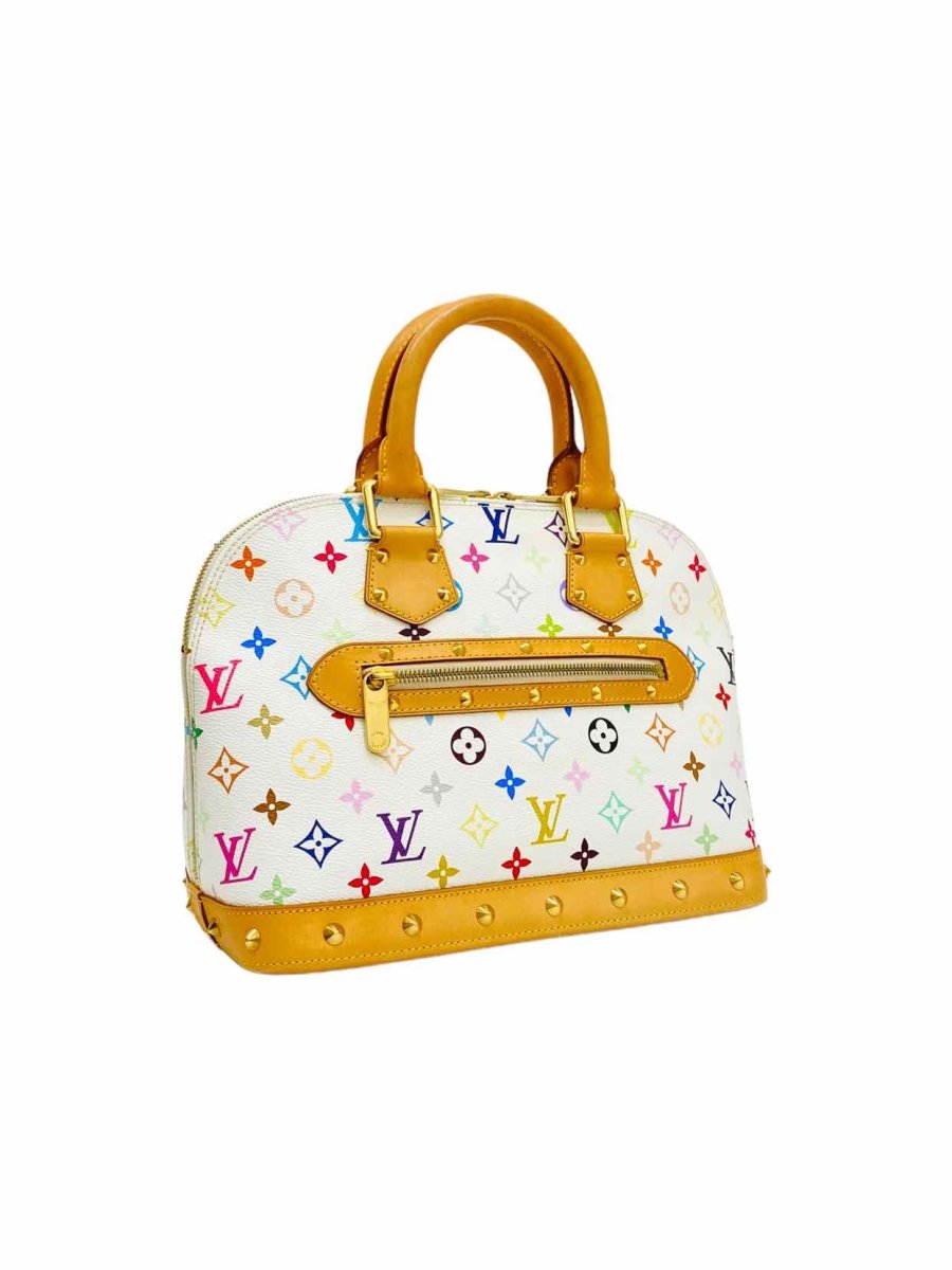 LOUIS VUITTON Alma White/Tan/Multicolor Top Handle