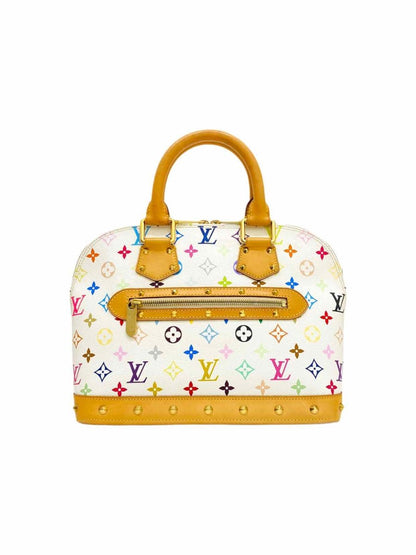 LOUIS VUITTON Alma White/Tan/Multicolor Top Handle