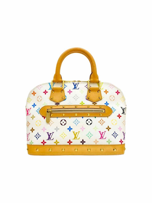 LOUIS VUITTON Alma White/Tan/Multicolor Top Handle