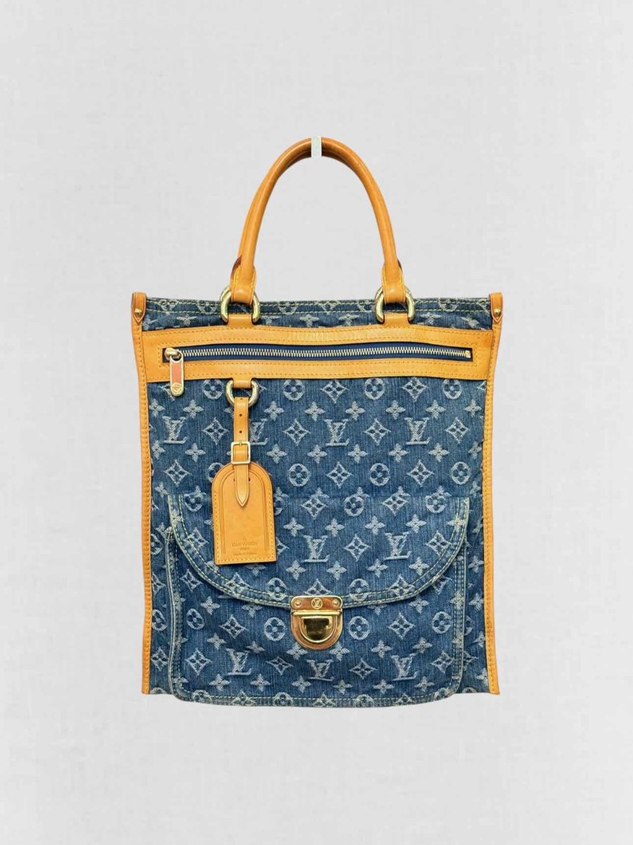 LOUIS VUITTON Baggy Denim Blue Monogram Shoulder Bag