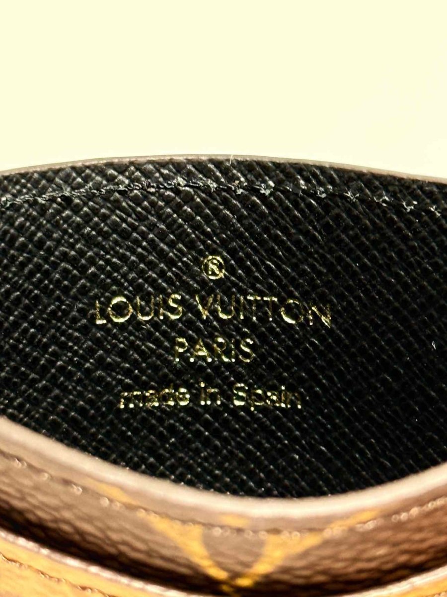 LOUIS VUITTON Beige & Brown Card Holder