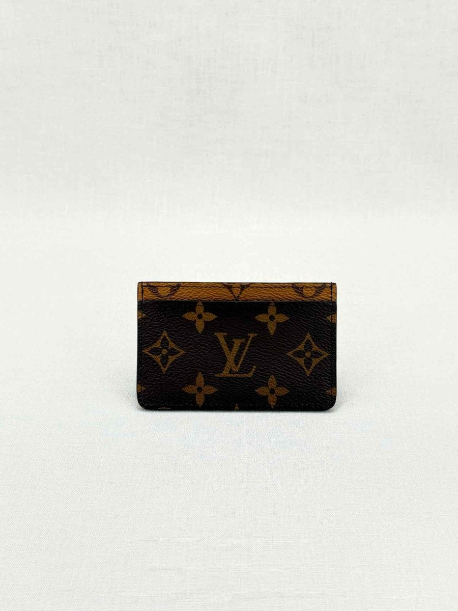 LOUIS VUITTON Beige & Brown Card Holder